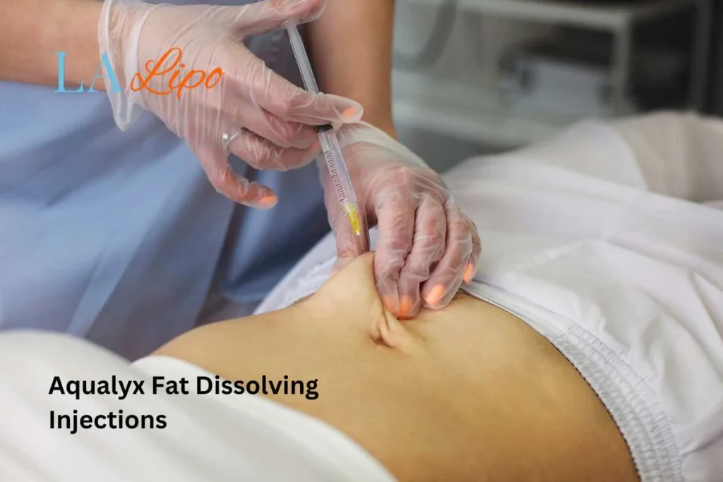 woman having fat dissolving injections in the stomach