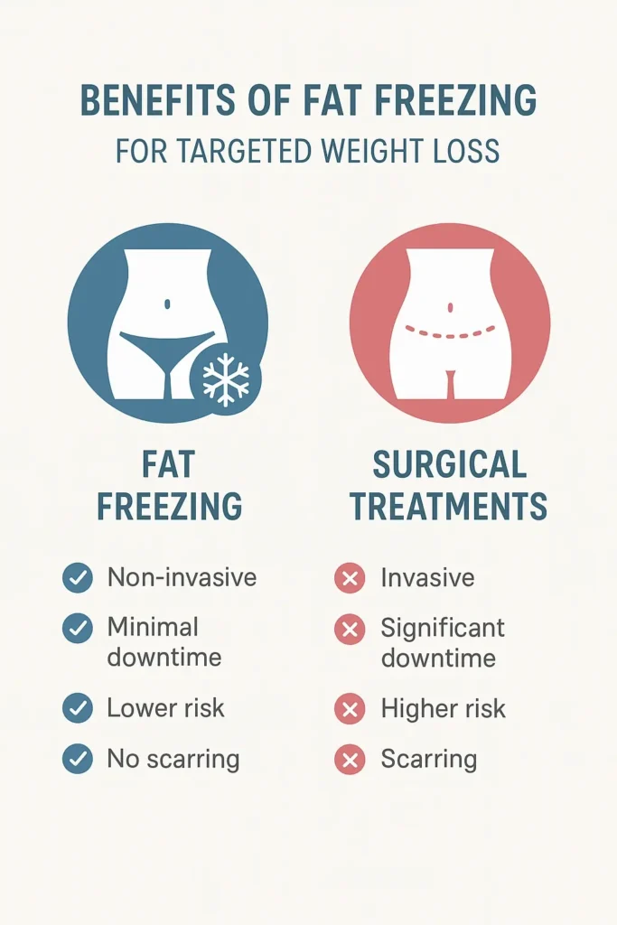 graphic showing the benefits of fat freezing