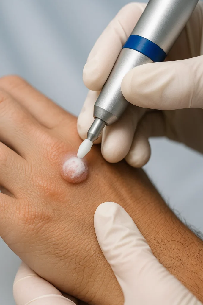 example of wart removal using cryopen