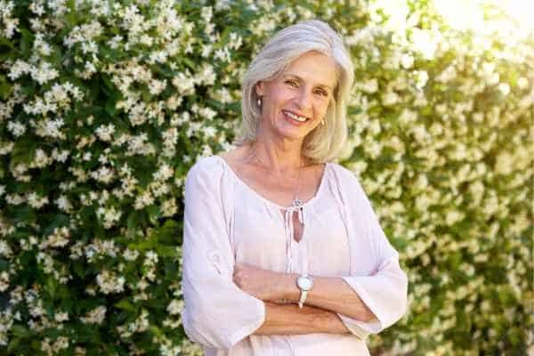 Older woman happy with urinary incontinence treatment